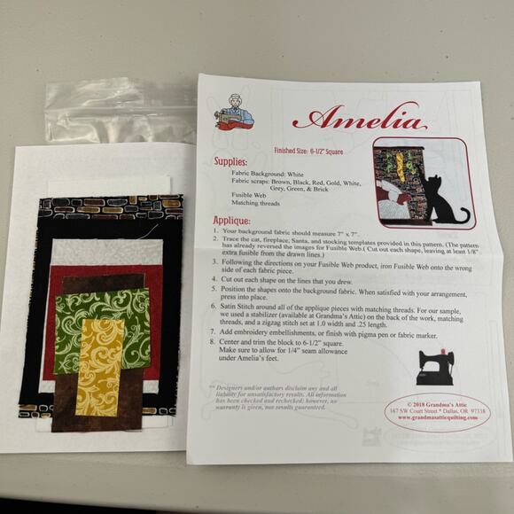 Harvest Snowflake Sunshine & Stitches Shop Hop Amelia Pattern 4 Cat Sew Patterns - Picture 7 of 12